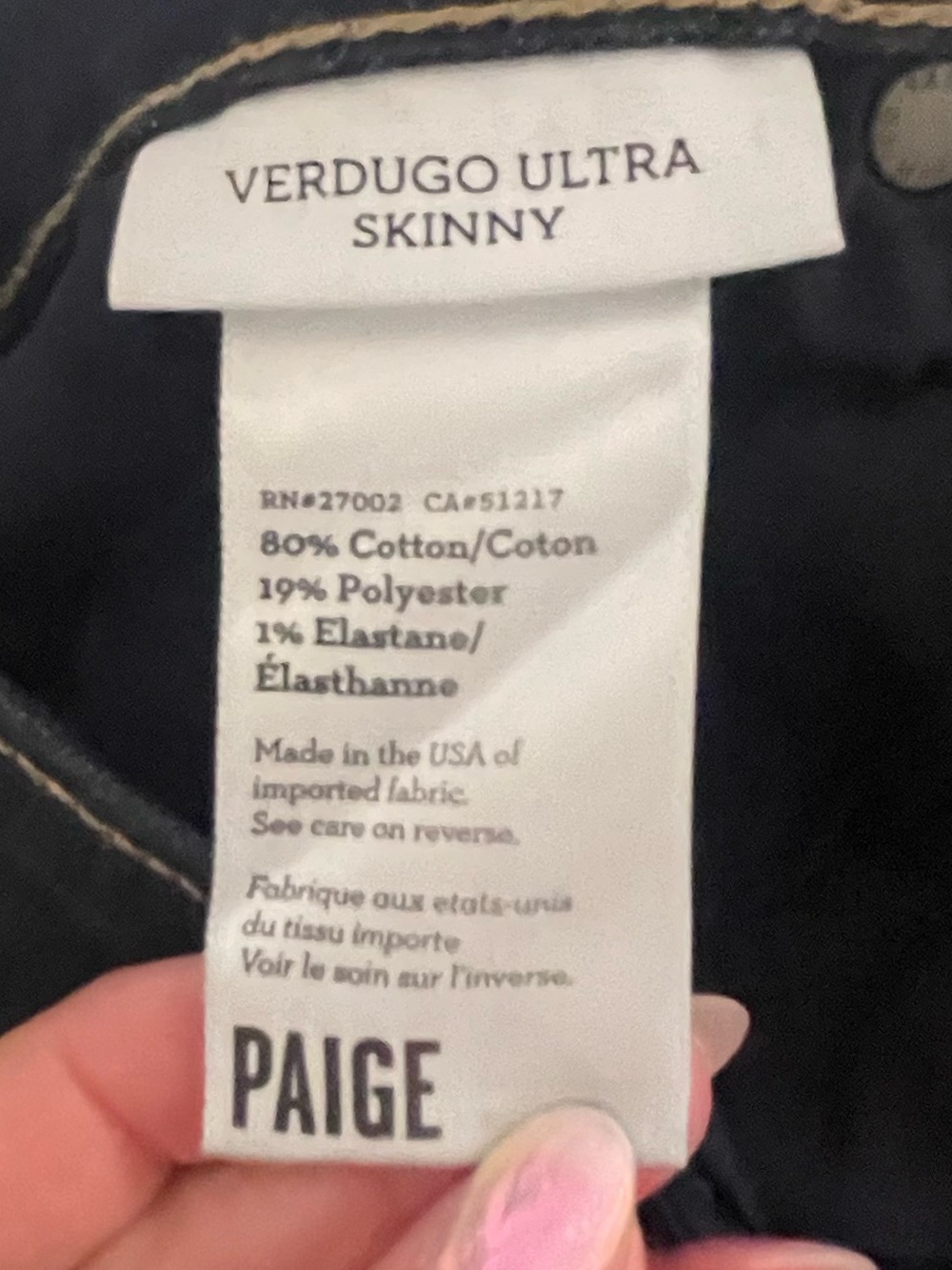 PAIGE Verdugo Ultra Skinny Jeans Women’s 28 Dark Wash Mid Rise Stretch Designer - Picture 3 of 8